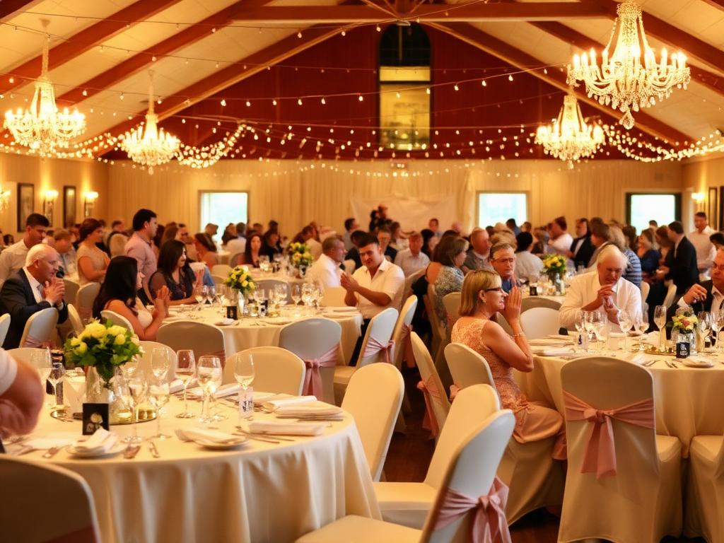 Guests applauding at the charity dinner following the outing